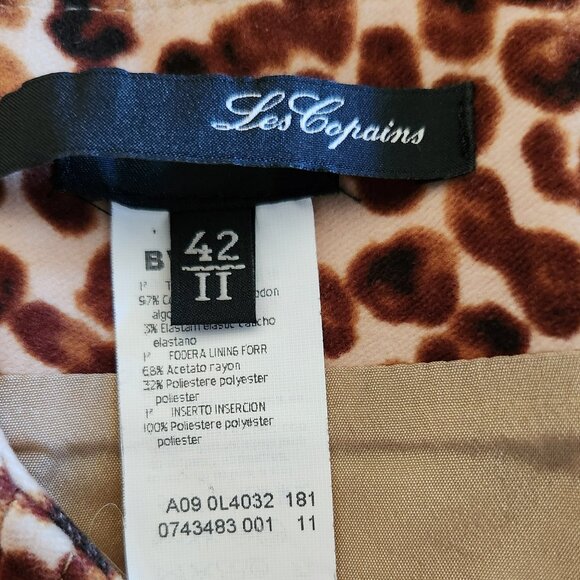 Vintage Les Copains velvet cotton leopard print skirt Sz 42 US Sz S Italy - Picture 8 of 9